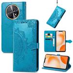 For Huawei Nova Y91 Mandala Flower Embossed Leather Phone Case(Blue)