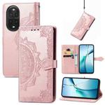For Huawei nova 13 Pro Mandala Flower Embossed Leather Phone Case(Rose Gold)