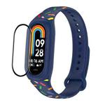 For Xiaomi Mi Band 8 ENKAY Hat-Prince Full Coverage Screen Protector + Adjsutable Silicone Sport Loop Strap Watchband(Blue)
