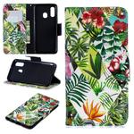 3D Colored Drawing Pattern Horizontal Flip Leather Case for Samsung Galaxy A40, with Holder & Card Slots & Wallet(Banana Leaf)