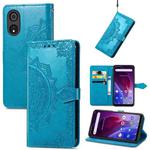 For Cubot P60 Mandala Flower Embossed Leather Phone Case(Blue)