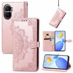 For Honor Play 7T Pro Mandala Flower Embossed Leather Phone Case(Rose Gold)