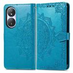 For Honor Play 50 Plus Mandala Flower Embossed Leather Phone Case(Blue)