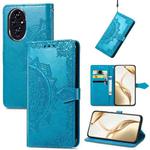 For Honor 200 Mandala Flower Embossed Leather Phone Case(Blue)