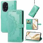 For Honor 200 Pro Mandala Flower Embossed Leather Phone Case(Green)