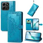 For Honor 200 Smart Mandala Flower Embossed Leather Phone Case(Blue)