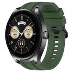 For Huawei Watch GT3  46mm Long & Short Sports Solid Color Silicone Watch Band Set(Dark Green)
