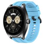 For Huawei Watch GT3  46mm Long & Short Sports Solid Color Silicone Watch Band Set(Sky Blue)