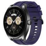 For Huawei Watch GT3  46mm Long & Short Sports Solid Color Silicone Watch Band Set(Midnight Blue)