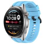 For Huawei Watch 3 Pro New Long & Short Sports Solid Color Silicone Watch Band Set(Sky Blue)