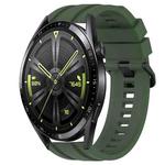 For Huawei Watch GT Runner Long & Short Sports Solid Color Silicone Watch Band Set(Dark Green)