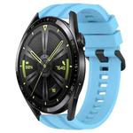 For Huawei Watch GT Runner Long & Short Sports Solid Color Silicone Watch Band Set(Sky Blue)