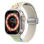 For Apple Watch Ultra 49mm Rainbow Dots Silicone Magnetic Buckle Watch Band(Starlight Color)