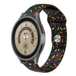 For Samsung Galaxy Watch 5 40 / 44mm Sports Rainbow Dots Silicone Buckle Watch Band(Black)