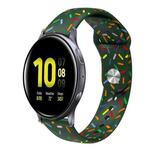 For Samsung Galaxy Watch 4 40mm / 44mm Sports Rainbow Dots Silicone Buckle Watch Band(Green)