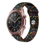 For Samsung Galaxy Watch 4 Classic 42mm / 46mm Sports Rainbow Dots Silicone Buckle Watch Band(Black)