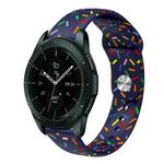 For Samsung Galaxy Watch Active 2 40mm / 44mm Sports Rainbow Dots Silicone Buckle Watch Band(Blue)