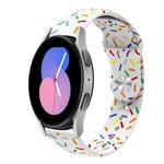 For Samsung Galaxy Watch 42mm Sports Rainbow Dots Silicone Buckle Watch Band(White)