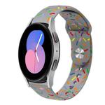 For Samsung Galaxy Watch 42mm Sports Rainbow Dots Silicone Buckle Watch Band(Gray)