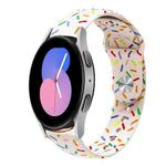 For Samsung Galaxy Watch 42mm Sports Rainbow Dots Silicone Buckle Watch Band(Starlight Color)