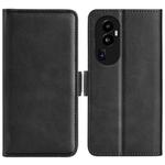 For OPPO Reno10 Pro+ Dual-side Magnetic Buckle Horizontal Flip Leather Phone Case(Black)