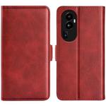 For OPPO Reno10 Pro+ Dual-side Magnetic Buckle Horizontal Flip Leather Phone Case(Red)