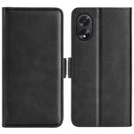 For OPPO A38 Dual-side Magnetic Buckle Horizontal Flip Leather Phone Case(Black)