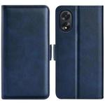 For OPPO A38 Dual-side Magnetic Buckle Horizontal Flip Leather Phone Case(Dark Blue)