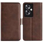 For OPPO A79 Dual-side Magnetic Buckle Horizontal Flip Leather Phone Case(Brown)