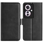 For OPPO Reno11 F 5G Dual-side Magnetic Buckle Horizontal Flip Leather Phone Case(Black)