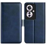 For OPPO Reno11 F 5G Dual-side Magnetic Buckle Horizontal Flip Leather Phone Case(Dark Blue)