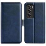 For OPPO Reno12 Pro 5G Global Dual-side Magnetic Buckle Horizontal Flip Leather Phone Case(Dark Blue)