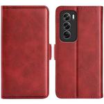 For OPPO Reno12 Pro 5G Global Dual-side Magnetic Buckle Horizontal Flip Leather Phone Case(Red)