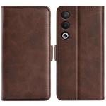 For OPPO A3 Pro Global Dual-side Magnetic Buckle Horizontal Flip Leather Phone Case(Brown)