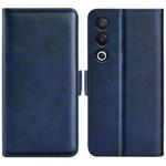 For OPPO A3 Pro Global Dual-side Magnetic Buckle Horizontal Flip Leather Phone Case(Dark Blue)