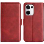 For OPPO Reno13 5G Dual-side Magnetic Buckle Horizontal Flip Leather Phone Case(Red)