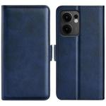 For OPPO Reno13 F Dual-side Magnetic Buckle Horizontal Flip Leather Phone Case(Dark Blue)
