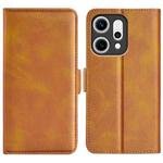 For OPPO Reno14 Pro 5G Global Dual-side Magnetic Buckle Horizontal Flip Leather Phone Case(Yellow)