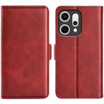 For OPPO Reno14 Pro 5G Global Dual-side Magnetic Buckle Horizontal Flip Leather Phone Case(Red)