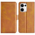 For OPPO Reno13 Pro 5G Dual-side Magnetic Buckle Horizontal Flip Leather Phone Case(Yellow)
