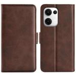 For OPPO Reno13 Pro 5G Dual-side Magnetic Buckle Horizontal Flip Leather Phone Case(Brown)