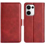 For OPPO Reno13 Pro 5G Dual-side Magnetic Buckle Horizontal Flip Leather Phone Case(Red)