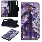 3D Colored Drawing Pattern Horizontal Flip Leather Case for Galaxy A70, with Holder & Card Slots & Wallet(Peacock)