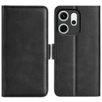 For OPPO Reno14 F 5G Dual-side Magnetic Buckle Horizontal Flip Leather Phone Case(Black)