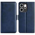For OPPO Reno14 F 5G Dual-side Magnetic Buckle Horizontal Flip Leather Phone Case(Dark Blue)
