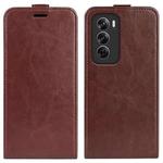 For OPPO Reno12 5G Global R64 Texture Single Vertical Flip Leather Phone Case(Brown)