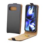 For Googlo Pixel 9a Vertical Flip Leather Phone Case with Card Slot(Black)