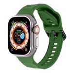 For Apple Watch 8 45mm Ripple Silicone Sports Watch Band(Army Green)