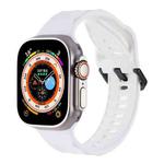 For Apple Watch SE 44mm Ripple Silicone Sports Watch Band(White)