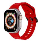 For Apple Watch SE 44mm Ripple Silicone Sports Watch Band(Red)